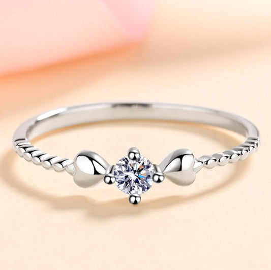 Adored Moissanite Heart 925 Sterling Silver Ring