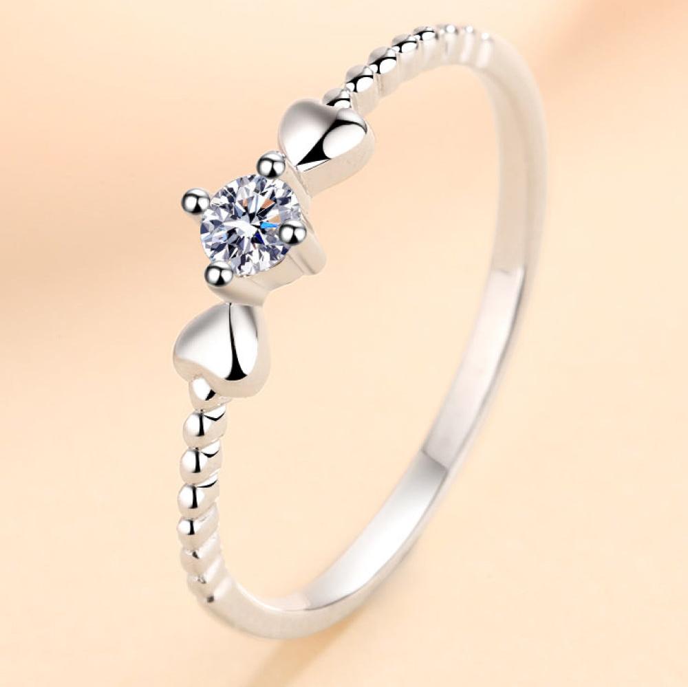 Adored Moissanite Heart 925 Sterling Silver Ring