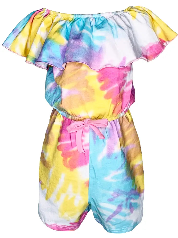 Pastel Tie Dye Shorts Romper